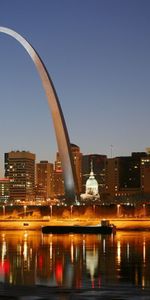 Water,Lights,America,St Louis,Missouri,Cities,Night