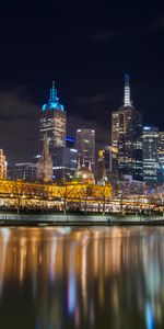 Water,Lights,Reflection,Night City,Cities