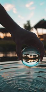 Balle,Boule De Cristal,Ballon,Eau,Main,Divers