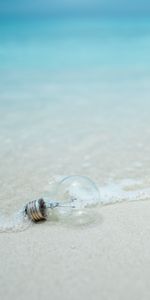 Water,Miscellaneous,Miscellanea,Light Bulb,Waves,Sand,Beach