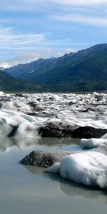 Naturaleza,Agua,Montañas,Nieve,Orilla,Banco