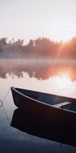 Nature,Poutres,Rayons,Brouillard,Un Bateau,Eau,Bateau