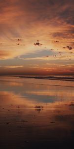 Water,Reflection,Shore,Bank,Landscape,Nature,Sunset