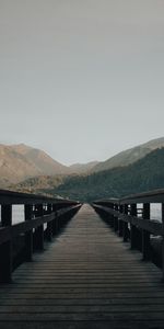 Water,Rivers,Mountains,Wood,Bridge,Nature,Wooden