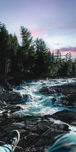 Water,Rivers,Trees,Stones,Legs,Nature,Landscape