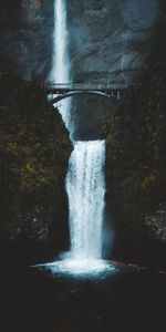 Water,Rock,Waterfall,Bridge,Nature