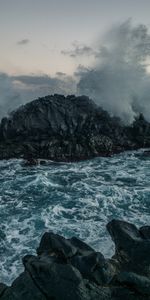 Water,Rocks,Nature,Spray,Waves,Storm,Sea