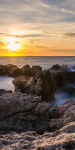 Water,Rocks,Nature,Sunset,Sea,Landscape