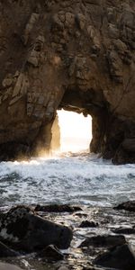 Water,Rocks,Nature,Waves,Cave