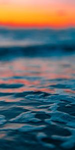 Water,Sea,Horizon,Macro,Blur,Smooth,Sunset,Bubbles