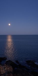 Lune,Réflexion,Nature,Nuit,Eau,Mer