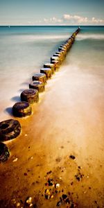 Water,Stones,Shore,Bank,Stumps,Nature,Sand