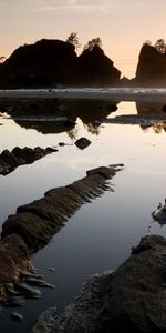 Water,Stones,Sky,Sun,Clouds,Nature,Horizon