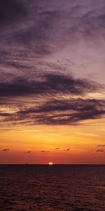 Water,Sunset,Horizon,Nature,Sun,Glare