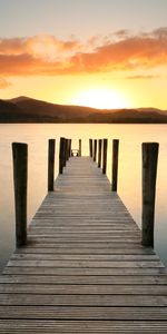 Water,Sunset,Lake,Nature,Pier