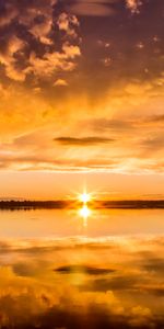 Water,Sunset,Lake,Reflection,Nature,Twilight,Dusk