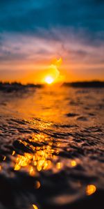 Water,Sunset,Macro,Shine,Light,Glare