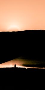 Water,Sunset,Shore,Bank,Dark,Landscape