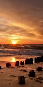 Water,Sunset,Stakes,Nature,Sea,Pegging