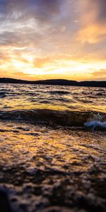 Water,Sunset,Twilight,Shore,Bank,Dusk,Nature,Waves