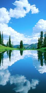 Water,Trees,Sky,Lakes,Landscape