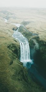 Water,Waterfall,Break,Precipice,Flow,Fog,Nature