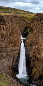 Течение,Обрыв,Рельеф,Природа,Вода,Водопад