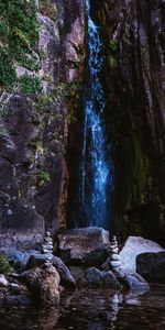 Water,Waterfall,Rocks,Balance,Nature