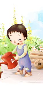 Watering Can,Flower,Children,Love