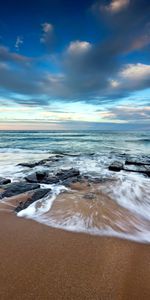 Waves,Horizon,Coast,Nature,Stones