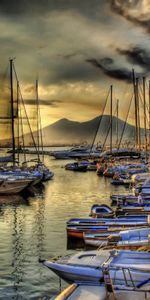 Quai,Naples,Villes,Jetée,Hdr,Couchette,Bateaux,Mer,Italie