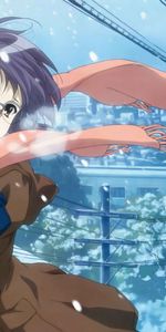 Wind,Scarf,Cold,Girl,Anime