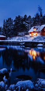 Winter,Landscape,Houses