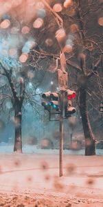 Winter,Miscellanea,Snowstorm,Snow,Miscellaneous,Street,Traffic Light