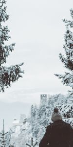 Brouillard,Flâner,Humain,Divers,Forêt,Promenade,Personne,Hiver