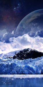 Winter,Mountains,Landscape,Water,Art,Planets