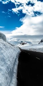 Winter,Mountains,Snow,Nature,Road,Drifts