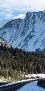 Winter,Nature,Mountain,Road,Snow,Forest