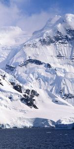 Winter,Nature,Mountains,Clouds,Stones,Ice,Cold,Ocean