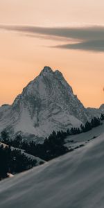 Nature,Neige,Crépuscule,Montagnes,Hiver,Paysage