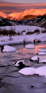 Nature,Matin,Montagnes,Hiver,Aube