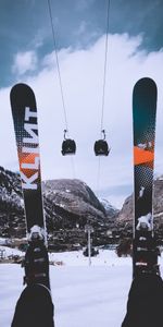 Winter,Nature,Mountains,Skiing,Cable Car,Cableway