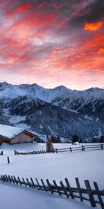 Winter,Nature,Mountains,Snow,Structure,Dawn