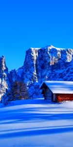 Winter,Nature,Mountains,Vertex,Hut,Top,Snow