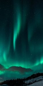 Naturaleza,Nieve,Invierno,Noche,Oscuro,Auroras Boreales,Aurora Boreal