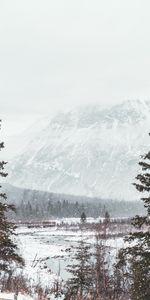 Winter,Nature,Rivers,Mountains,Snow,Forest