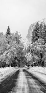 Winter,Nature,Road,Snow,Mountain,Valley