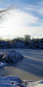 Winter,Nature,Sky,Shine,France,Morning,Hoarfrost,Lake,Light,Frost,Ice