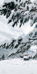 Winter,Nature,Snow,Landscape,Lodge,Small House