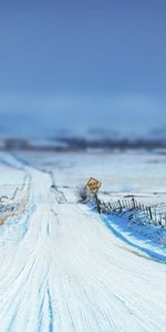 Winter,Nature,Snow,Road,Field,Fencing,Stakes,Fences,Pegging,Sign